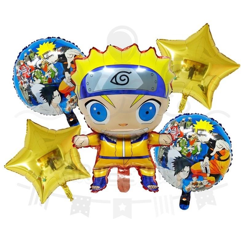 ParteeTime Kids Sonic Spiderman Naruto Birthday Party Decoration 5pcs Set Foil Balloon Set Belon Hari Jadi Kanak-Kanak