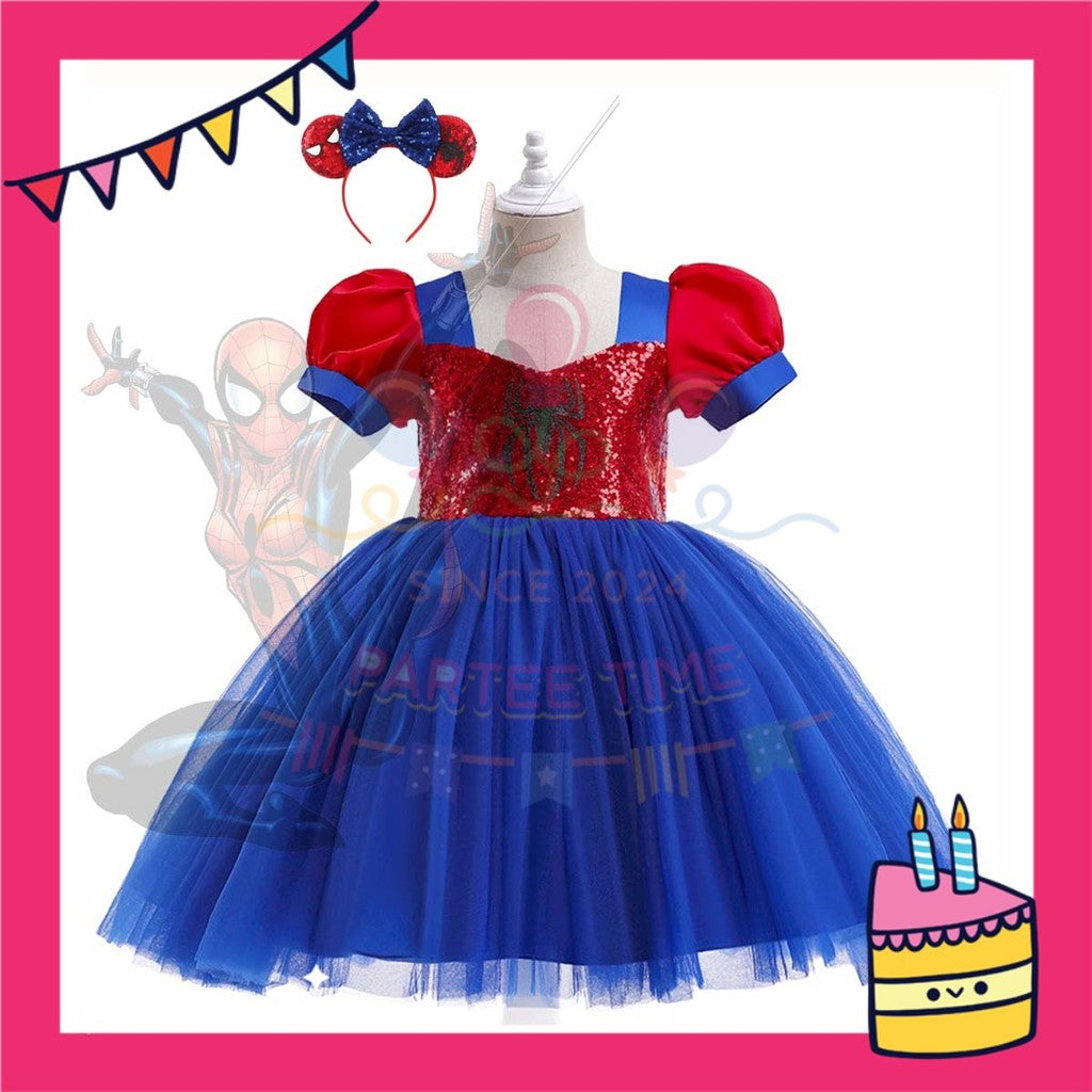 ParteeTime Kids Boy Girl Spiderman Dress Bodysuit Set Jumpsuit Cosplay Costumes Fancy