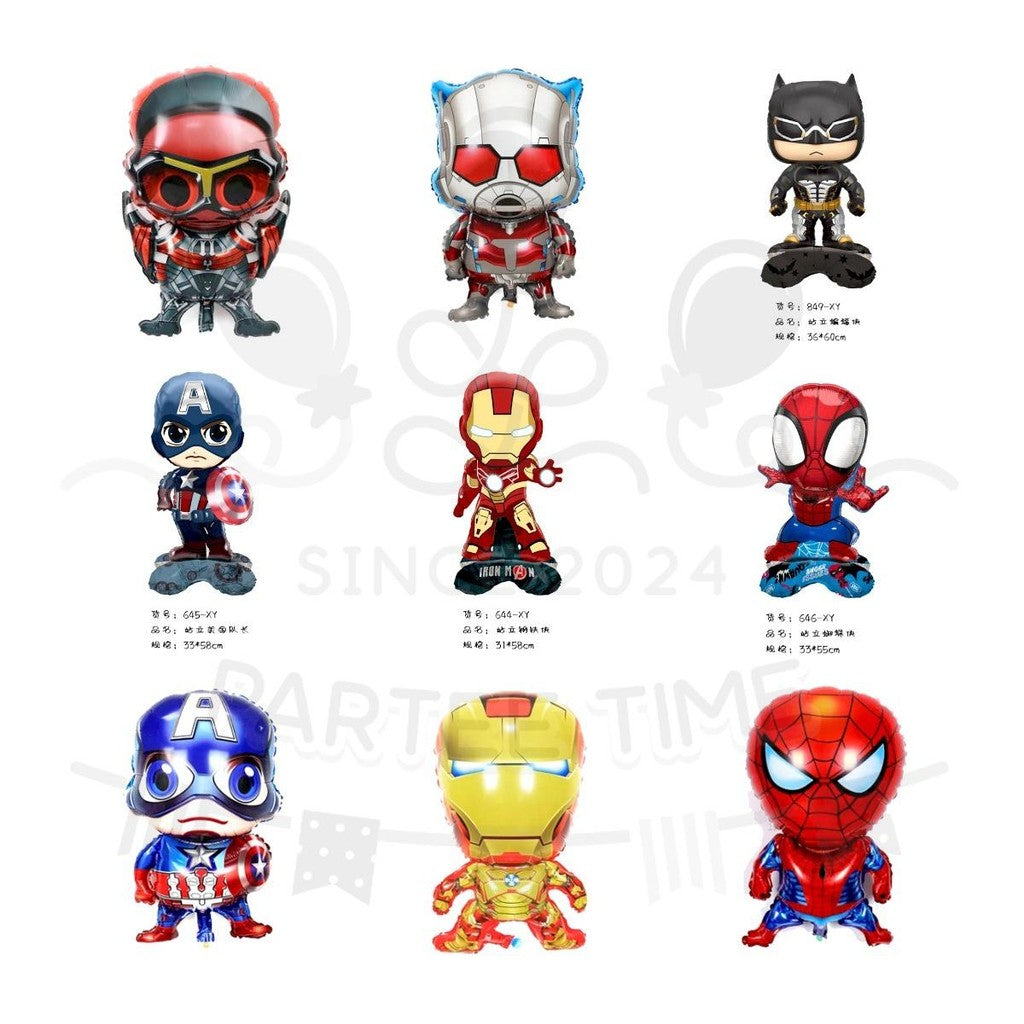 ParteeTime Kids Roblox Ninja Turtle Superhero Spiderman Captain Themed Foil Balloon Birthday Party Decoration