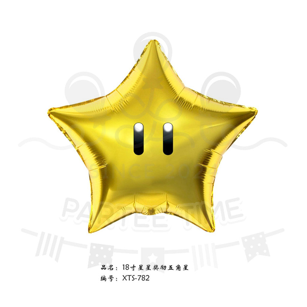 ParteeTime Kids Cute Mario Themed Foil Balloon Birthday Party Decoration Foil Belon Tema Comel Mario Hari Jadi Hiasan