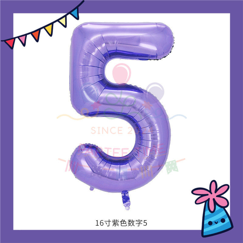ParteeTime Purple Digital Foil Ballon 16 Inch 0 Number Balloon Birthday Party Foil Balloons Vibrant Shiny Decorations