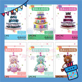 ParteeTime Kids 4D Sitting Teddy Bear Hugging Cake Themed Foil Balloon Birthday Party Decoration