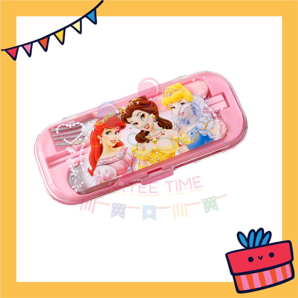 ParteetTime Kids Portable Stainless Steel Gift Set Cutlery Utensil Set Reusable Spoon Chopsticks Fork