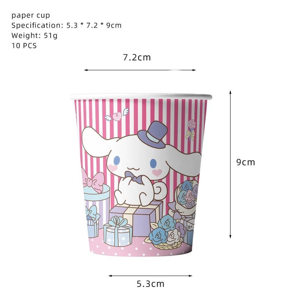 ParteeTime Kids Cinnamoroll Theme Decorations Birthday Party Balloon Banners Hang Swirls Backdrop Tablecloth Cake Topper
