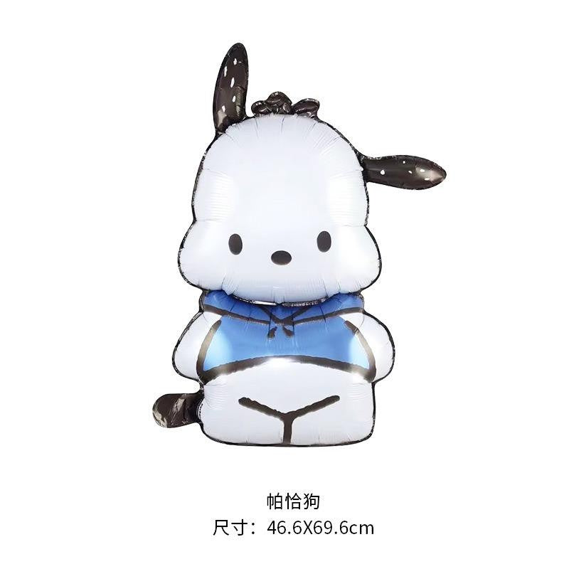 ParteeTime Kids Kuromi Cinnamoroll Melody Pompourin Pochacho Hangyodon Themed Foil Balloon Birthday Party Decoration