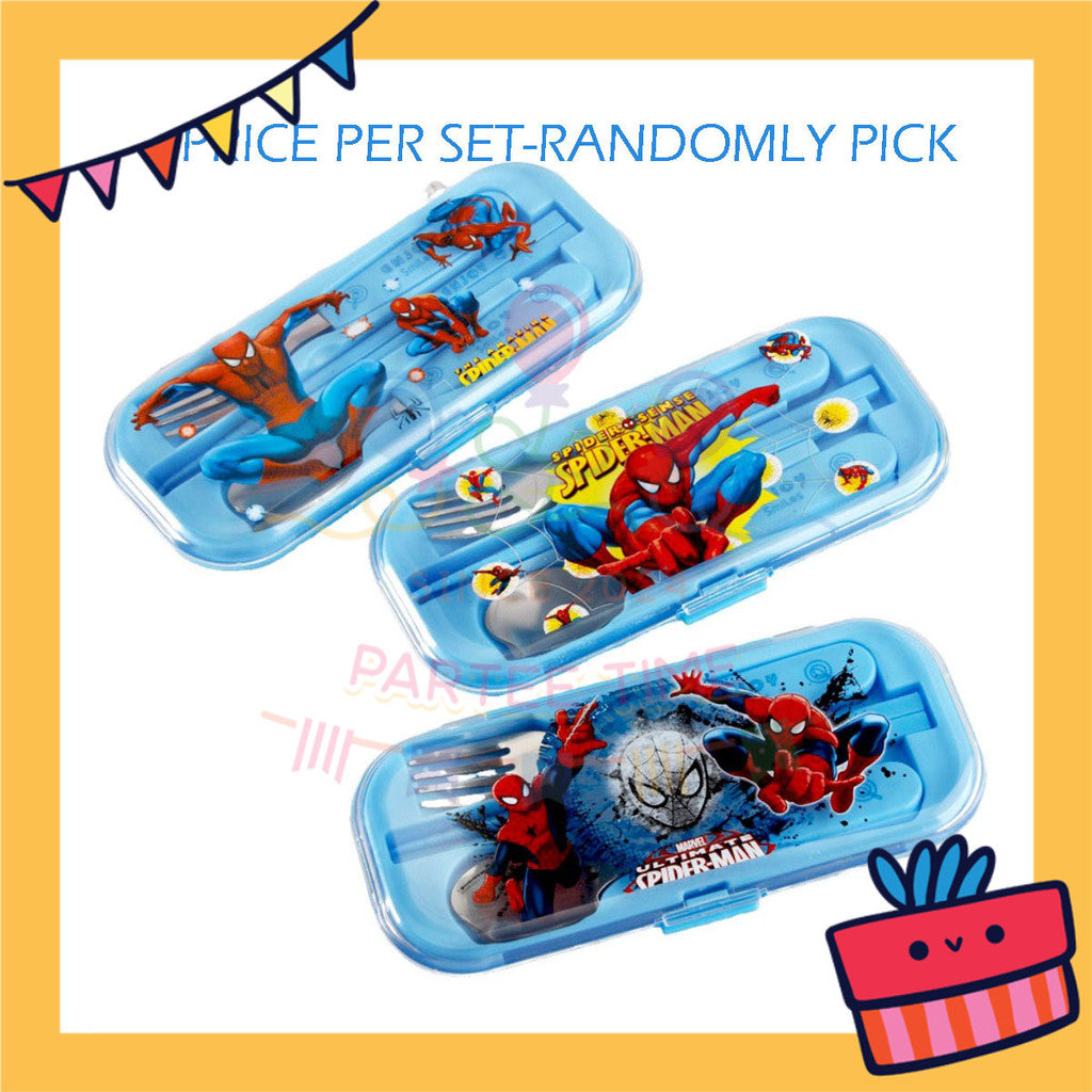 ParteetTime Kids Portable Stainless Steel Gift Set Cutlery Utensil Set Reusable Spoon Chopsticks Fork