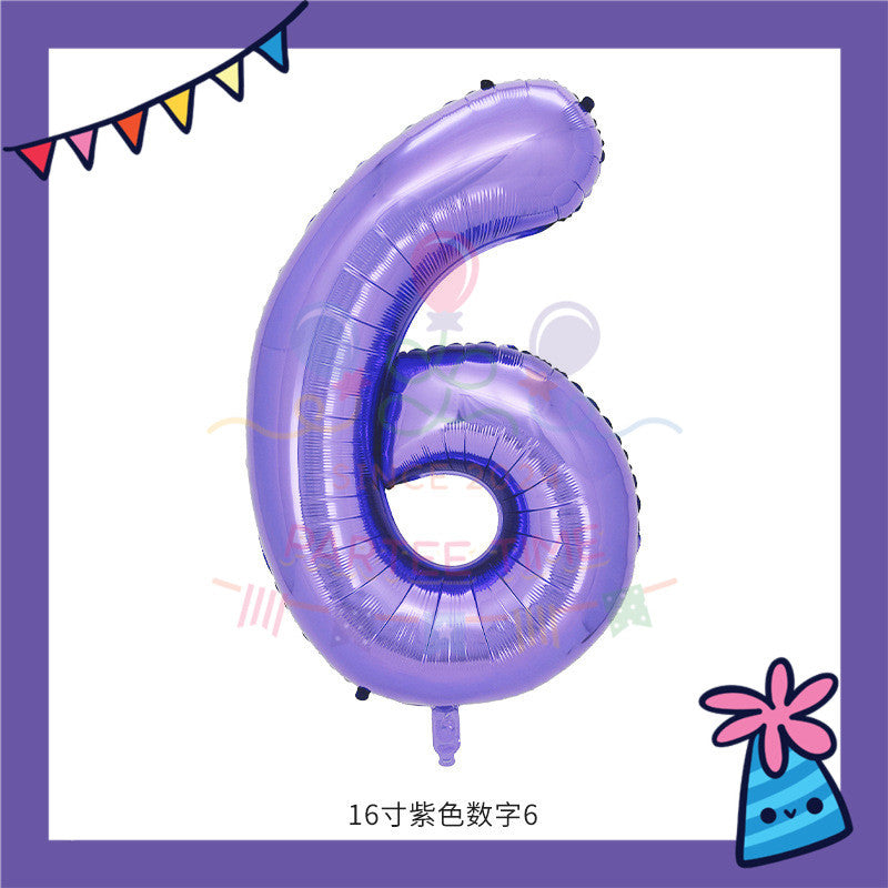 ParteeTime Purple Digital Foil Ballon 16 Inch 0 Number Balloon Birthday Party Foil Balloons Vibrant Shiny Decorations