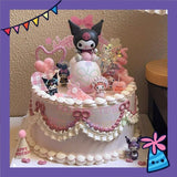 ParteeTime Sanrio Kuromi Melody Cinnamoroll Mini CakeTopper Cute Characters Figures Set Cake Decoration Birthday Party