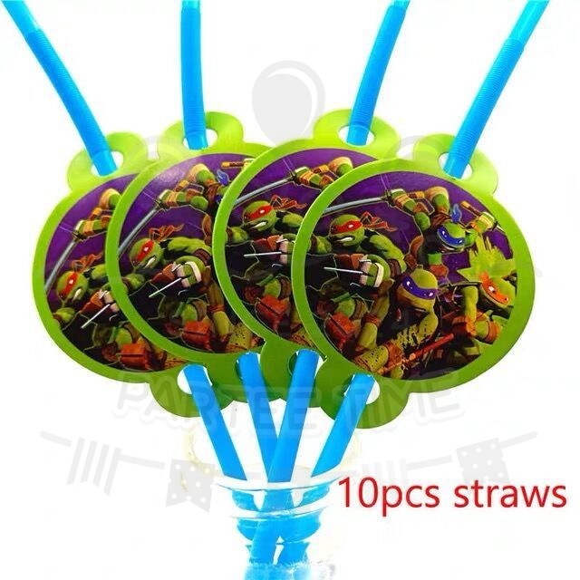 ParteeTime Kids Ninja Turtle Birthday Theme Decorations Kids Birthday Balloon Banner Hang Swirl Backdrop Tablecloth