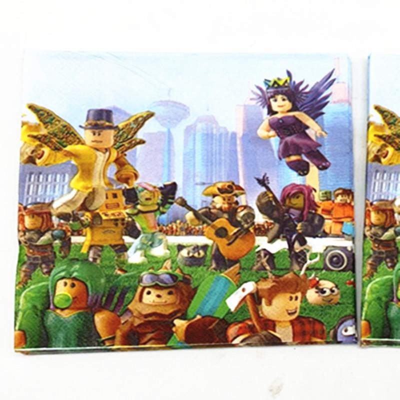 ParteeTime Kids Roblox Birthday Theme Decorations Party Balloon Banners Hang Swirls Backdrop Tablecloth Cake Topper