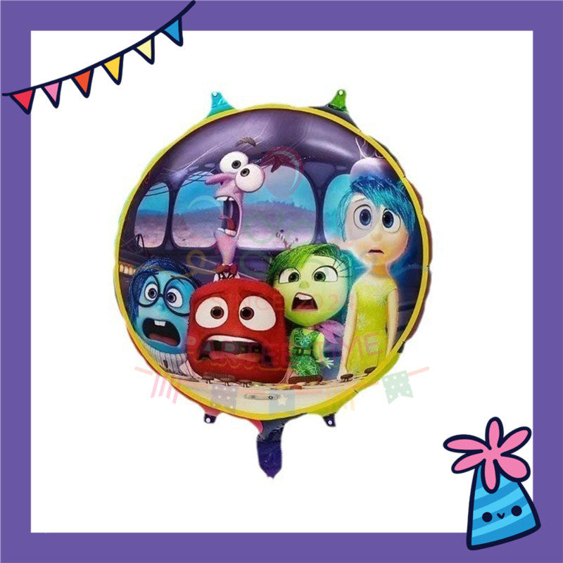 ParteeTime Kids Birthday Party Celebration Decoration Set InsideOut 4 in 1 Banner Balloon Cake Cupcake Topper Hari Jadi