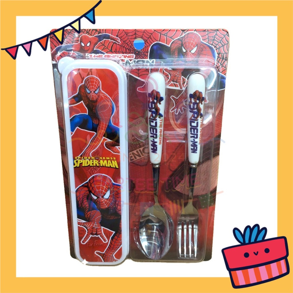 ParteetTime Kids Portable Stainless Steel Gift Set Cutlery Utensil Set Reusable Spoon Fork With Case