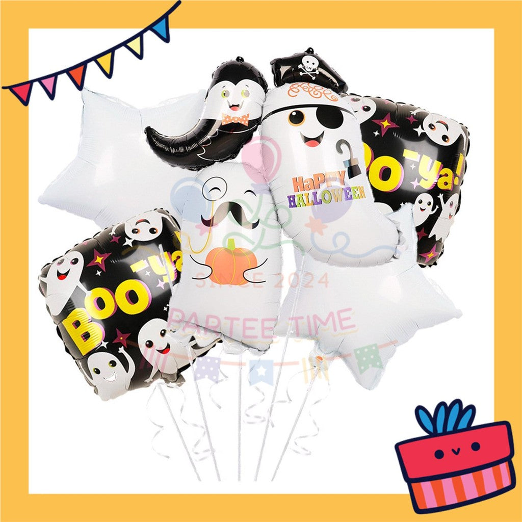 ParteeTime Kids Spooky Halloween Celebration Party Decoration 5pcs Set Foil Balloon