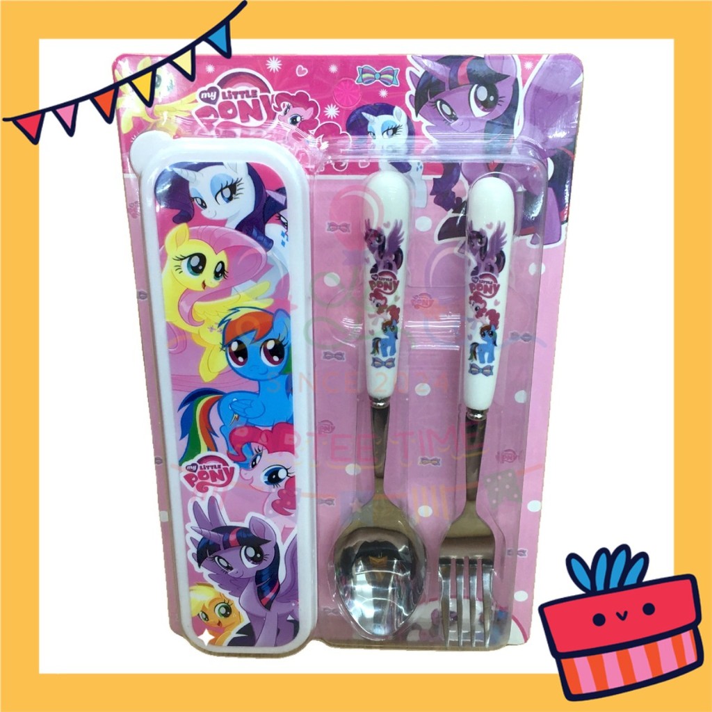 ParteetTime Kids Portable Stainless Steel Gift Set Cutlery Utensil Set Reusable Spoon Fork With Case