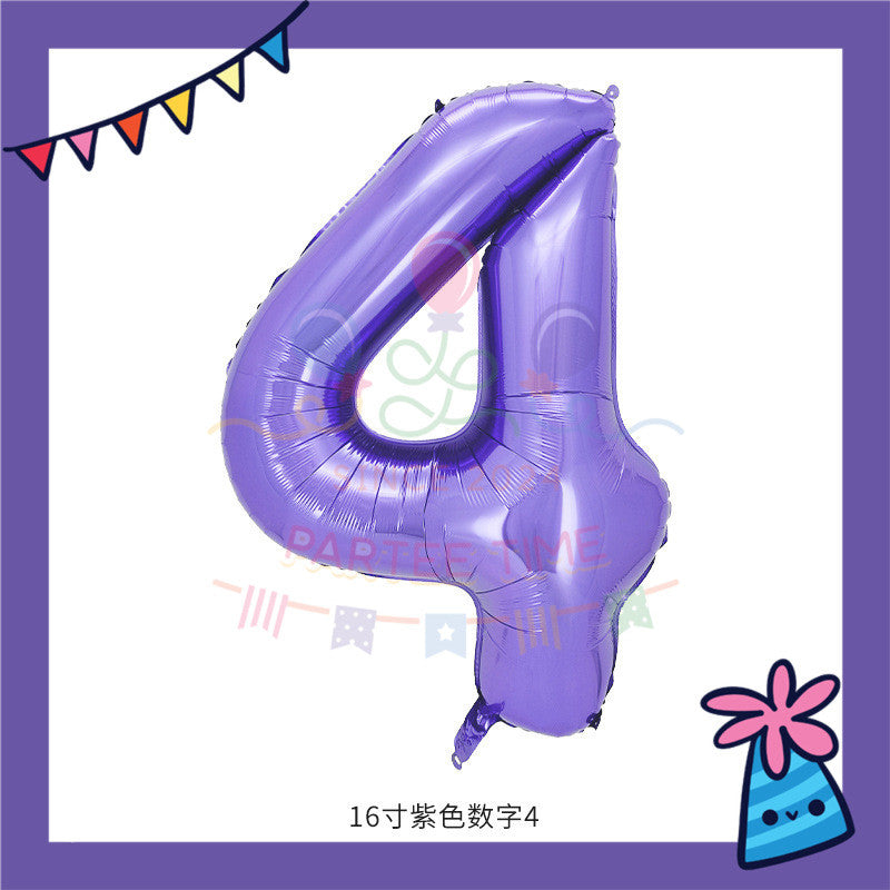 ParteeTime Purple Digital Foil Ballon 16 Inch 0 Number Balloon Birthday Party Foil Balloons Vibrant Shiny Decorations