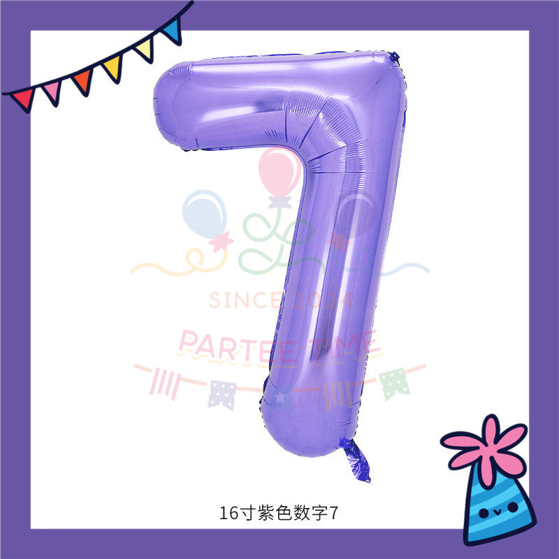 ParteeTime Purple Digital Foil Ballon 16 Inch 0 Number Balloon Birthday Party Foil Balloons Vibrant Shiny Decorations