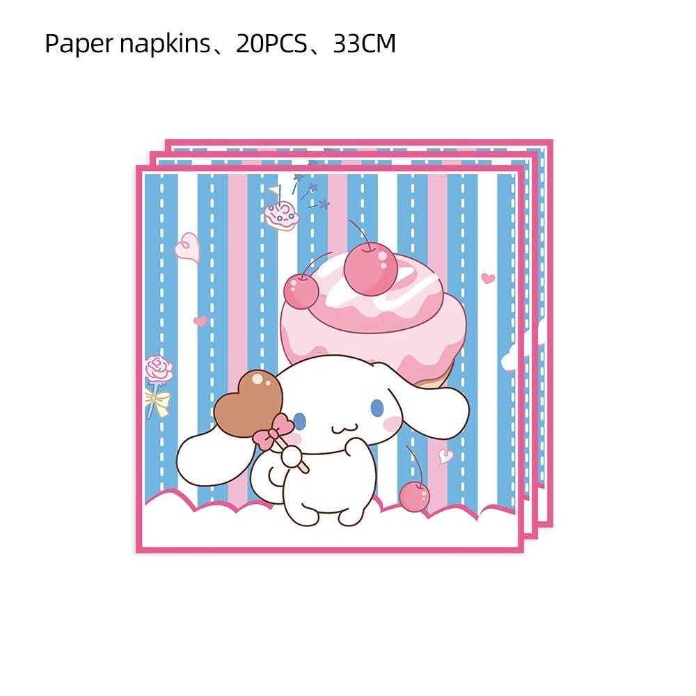ParteeTime Kids Cinnamoroll Theme Decorations Birthday Party Balloon Banners Hang Swirls Backdrop Tablecloth Cake Topper
