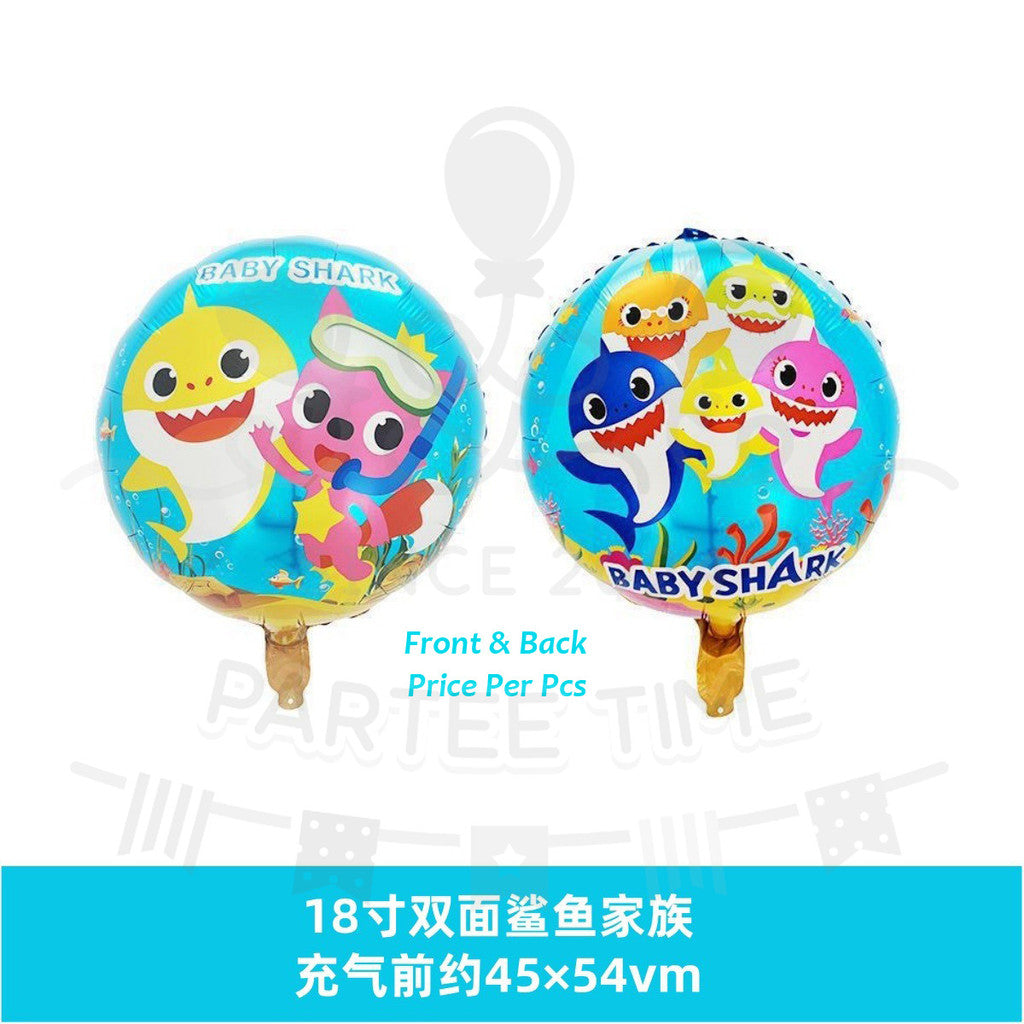 ParteeTime Kids Cute Baby Shark Family Themed Foil Balloon Birthday Party Decoration