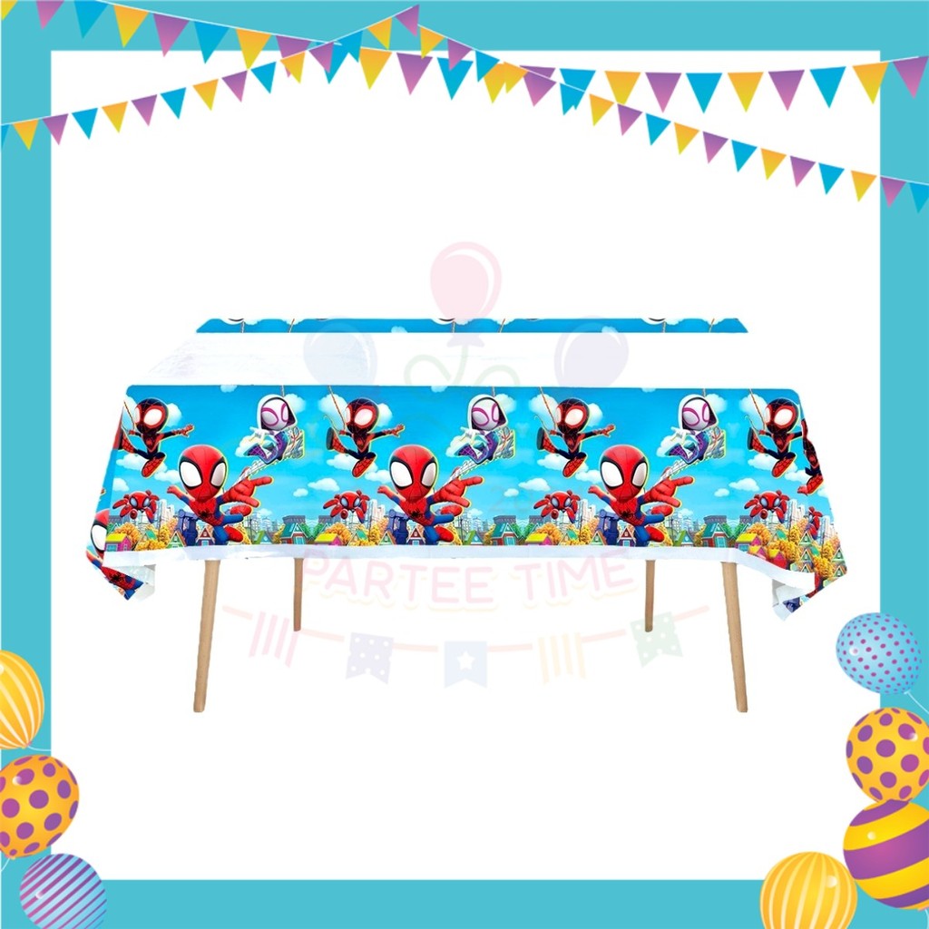 ParteeTime Kids Spidey And His Amazing Friends Birthday Theme Decorations Birthday Balloon Banner Hang Hiasan Hari Jadi