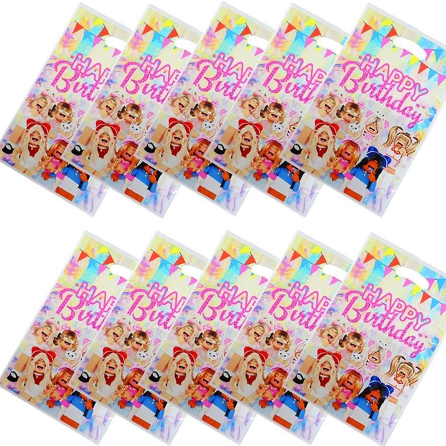 ParteeTime Kids Roblox Girls Theme Decorations Birthday Party Supplies Banners Backdrop Set Budak Hari Jadi Hiasan