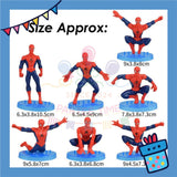 ParteeTime Kids Spiderman Mini Cake Topper Cute Characters Figures Set Cake Decoration Birthday Party Collection Playset