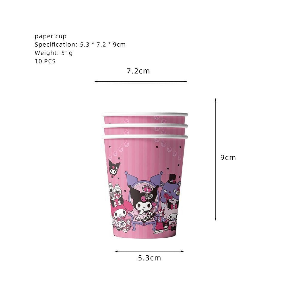 ParteeTime Kids Kuromi Birthday Theme Decorations Birthday Party Supplies Banners Backdrop Set Budak Hari Jadi Hiasan