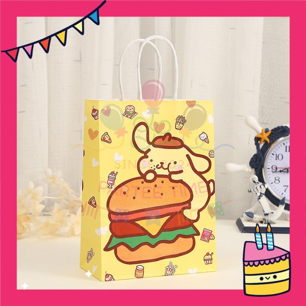 ParteeTime Birthday Kids 1pcs Kuromi My Melody Cinnamoroll Gift Bags with Handle Paper Bag Doorgift Bag Gift Beg Hadiah