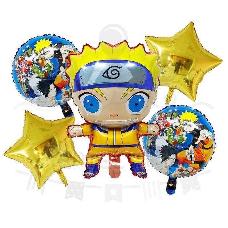 ParteeTime Kids Sonic Spiderman Naruto Birthday Party Decoration 5pcs Set Foil Balloon Set Belon Hari Jadi Kanak-Kanak