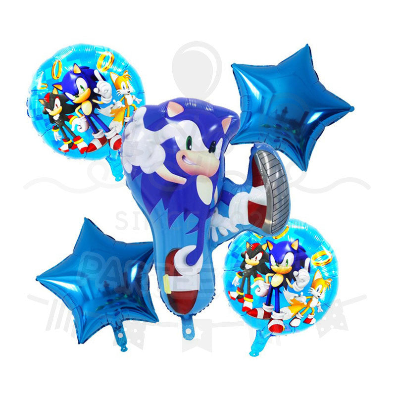 ParteeTime Kids Sonic Themed Foil Balloon Birthday Party Decoration Foil Belon Tema Sonic Hari Jadi Hiasan