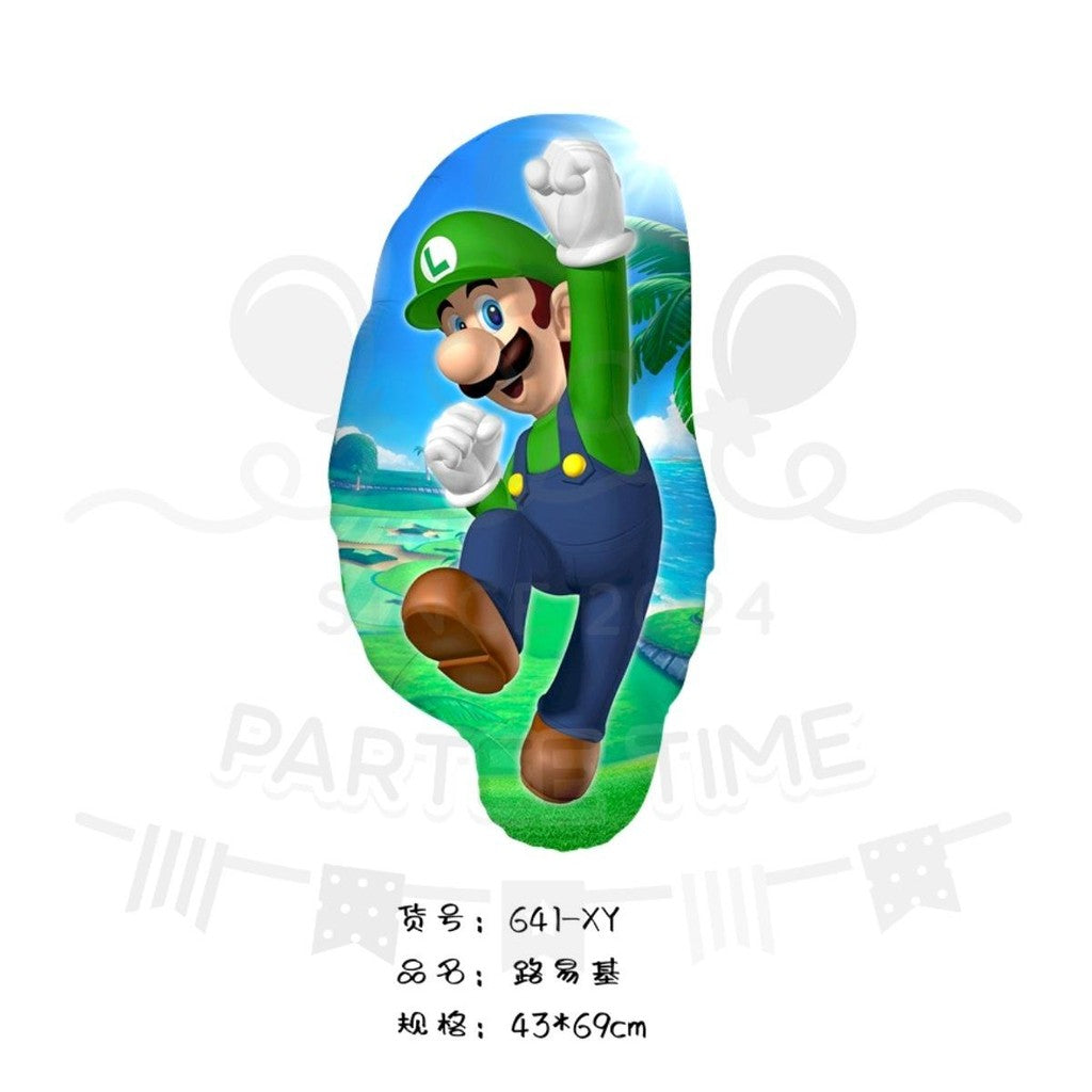 ParteeTime Kids Super Mario Princess Peach Luigi Themed Foil Balloon Birthday Party Decoration