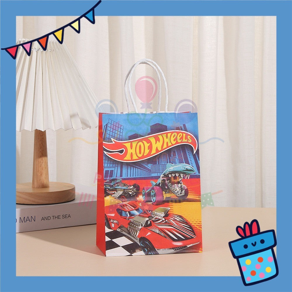 ParteeTime Birthday Kids 1pcs Car Party Favor Gift Bags with Handle Paper Bag Doorgift Packaging Goodies Bag