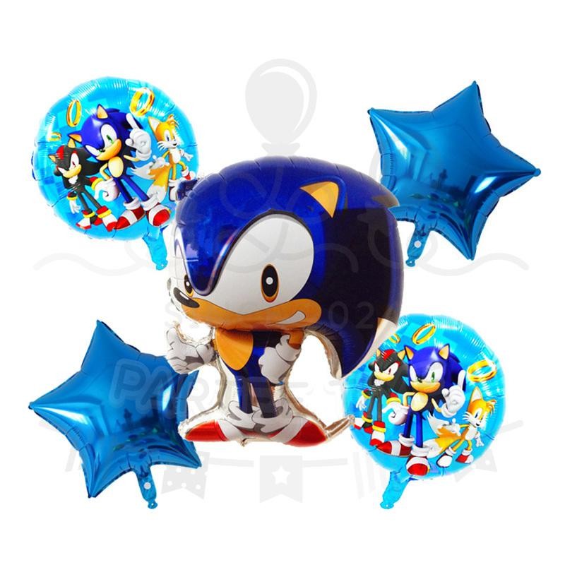 ParteeTime Kids Sonic Spiderman Naruto Birthday Party Decoration 5pcs Set Foil Balloon Set Belon Hari Jadi Kanak-Kanak