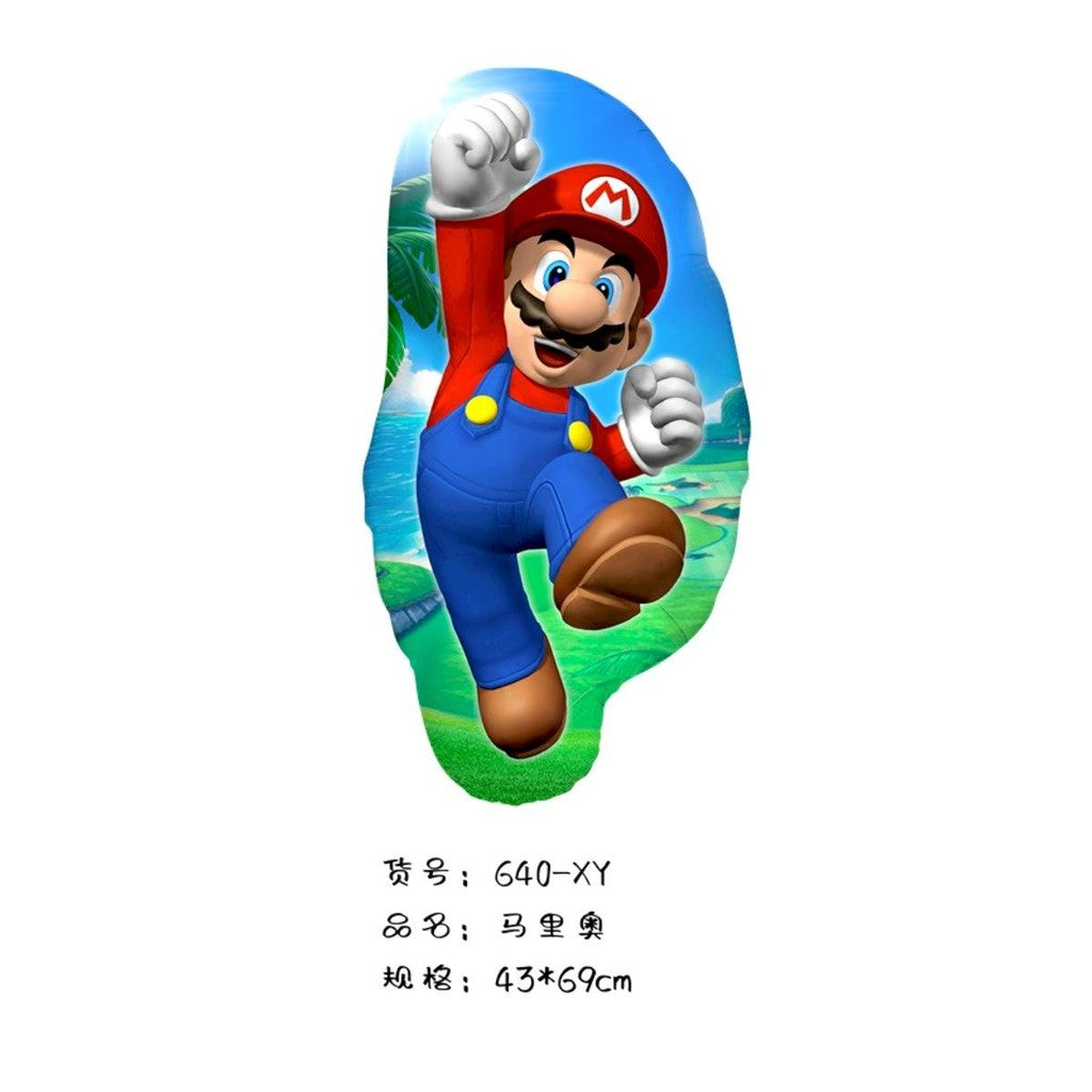 ParteeTime Kids Super Mario Princess Peach Luigi Themed Foil Balloon Birthday Party Decoration