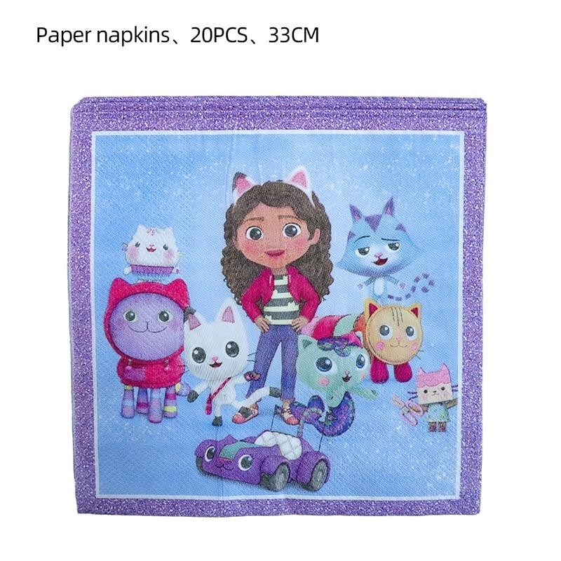 ParteeTime Kids Graby Doll House Theme Decoration Birthday Party Banner Hang Swirl Backdrop Tablecloth Cake Topper