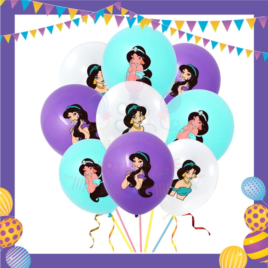 ParteeTime Kids Birthday Party Celebration Decoration Set Princess Jasmine 4 in 1 Sambutan Majlis Hari Jadi Kanak-Kanak