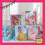 ParteeTime Kids Birthday 1pcs Mario Princess Peach Gift Bags with Handle Paper Bag Packaging Beg Goodies Murah Hari Jadi