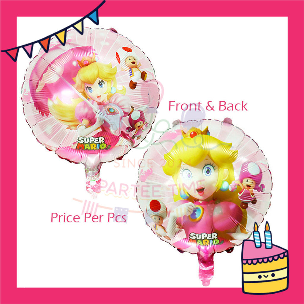 ParteeTime Kids Birthday Party Celebration Decoration Set Princess Peach 4 in 1 Majlis Sambutan Hari Jadi Kanak-Kanak