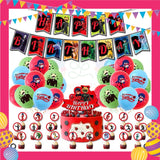 ParteeTime Kids Birthday Party Celebration Balloon Caketopper Banner Set Red Girl Costume Sambutan Parti Hari Jadi