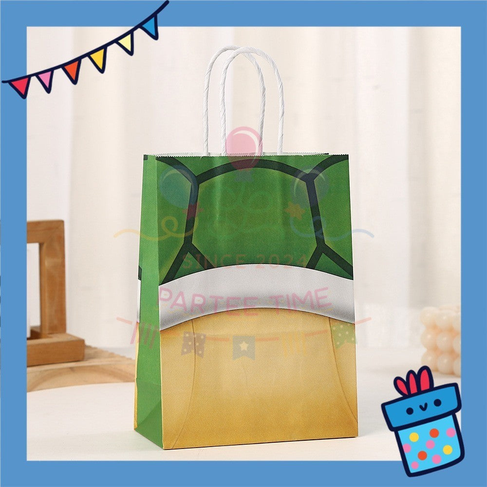 ParteeTime Birthday Kids 1pcs Mario Party Favor Gift Bags with Handle Paper Bag Doorgift Packaging Goodies Bag Gift Beg