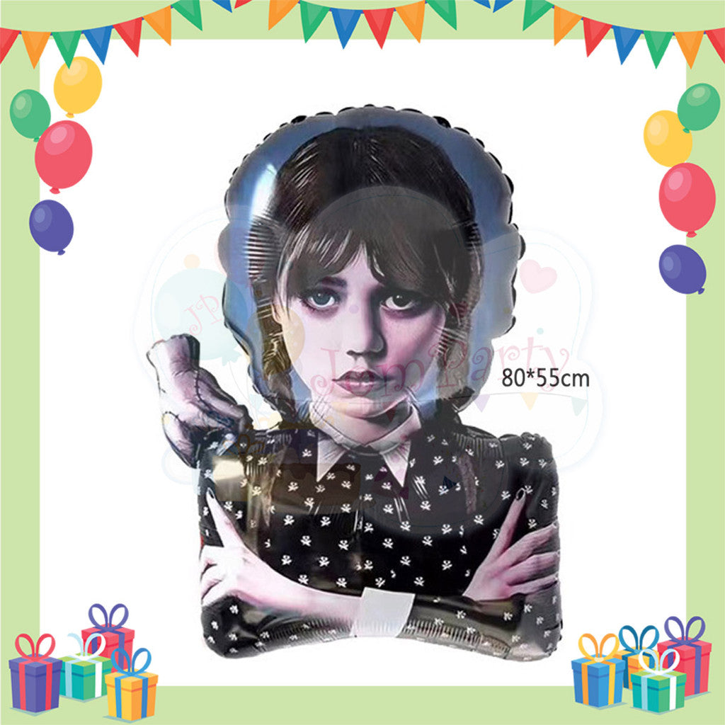 ParteeTime Tema Black Wednesday Birthday Decoration Tableware Supplies Cup Tablecloth Balloon Cake Backdrop