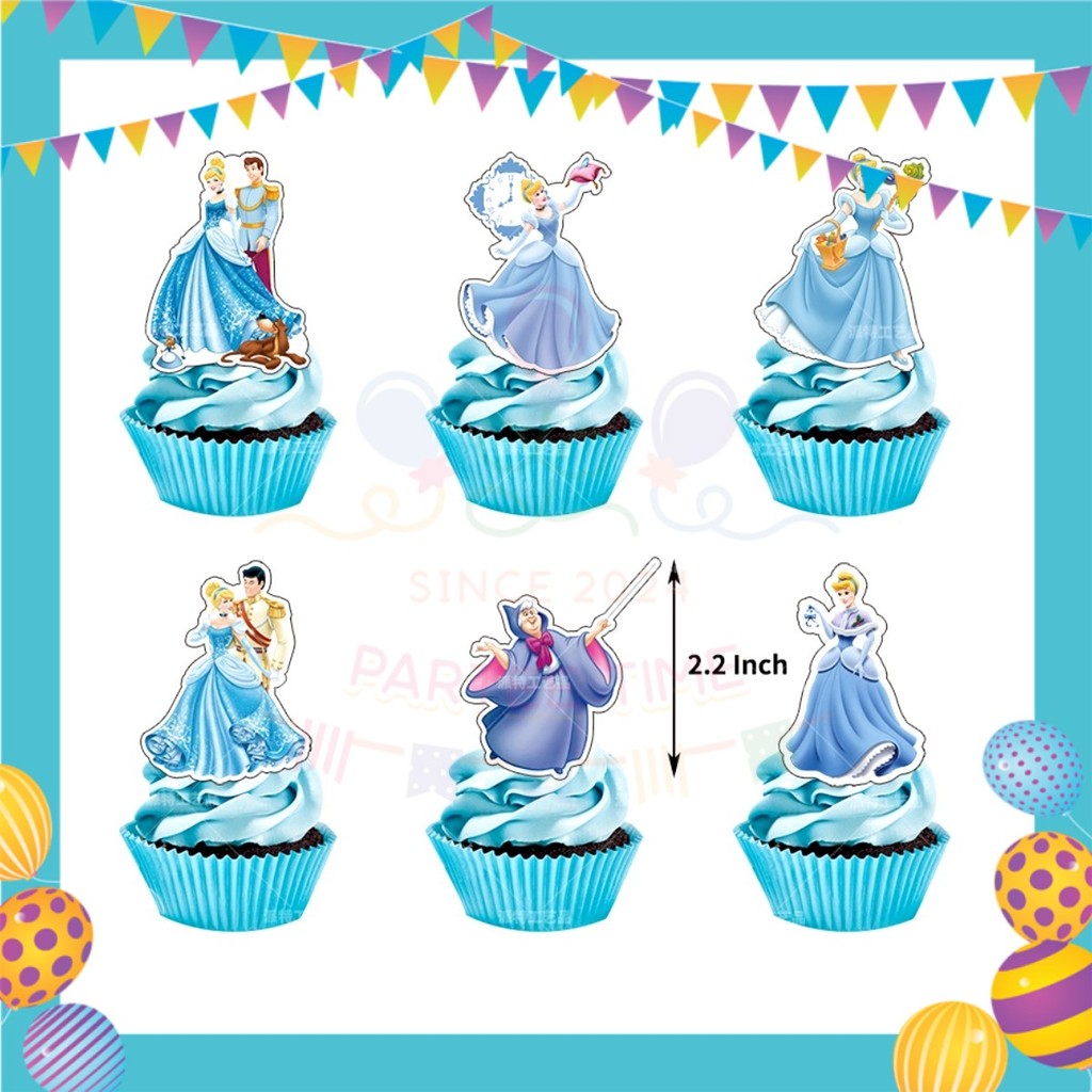 ParteeTime Kids Birthday Party Celebration Decoration Set Cinderella 4 in 1 Majlis Sambutan Hari Jadi Kanak-Kanak