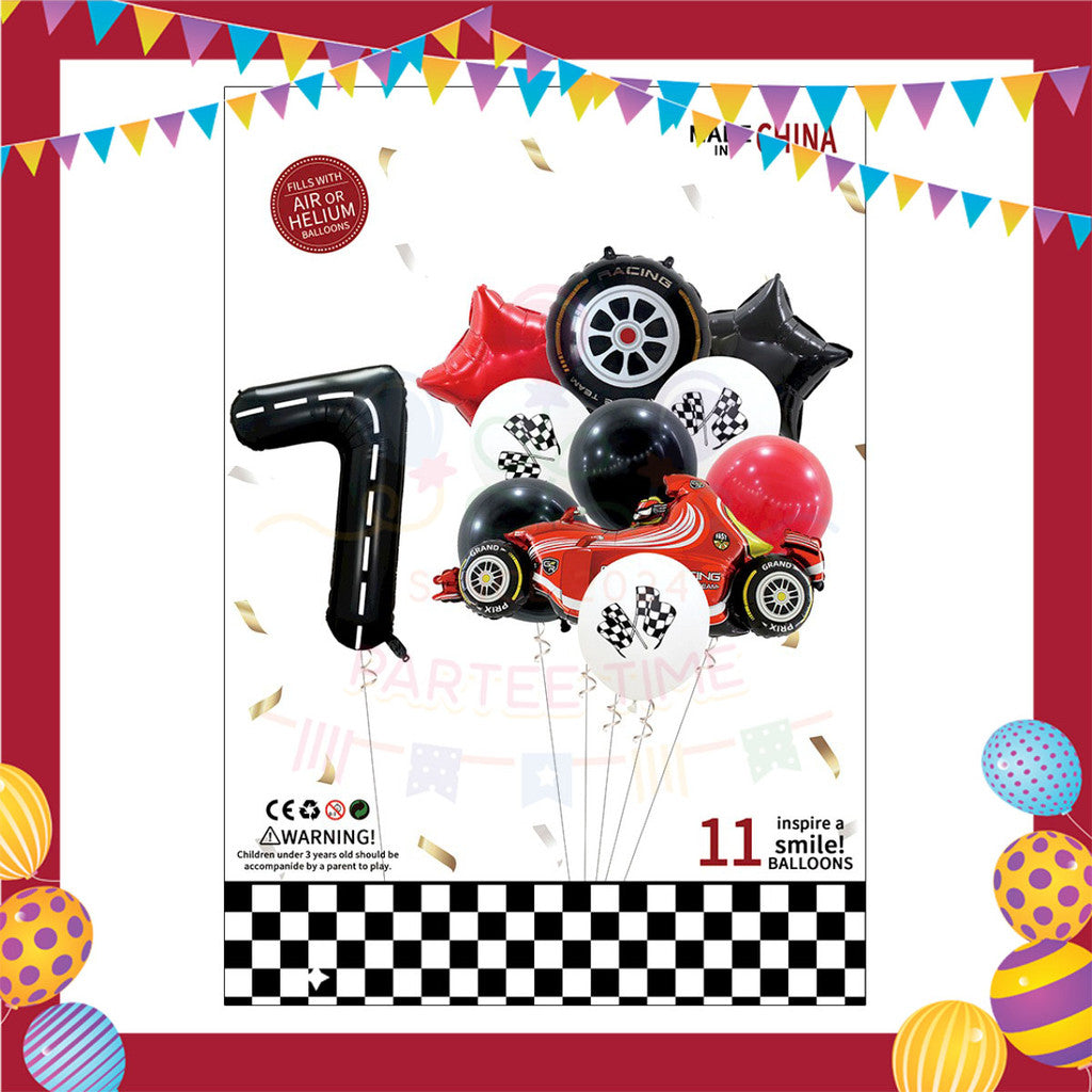 ParteeTime Kids Number 0-9 Birthday Party Decoration 11pcs Set Foil Balloon Set Belon Hiasan Parti Hari Jadi Kanak-Kanak