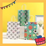 ParteeTime Birthday Kids 1pcs Football Party Favor Gift Bags with Handle Paper Bag Doorgift Packaging Goodies Bag Gift