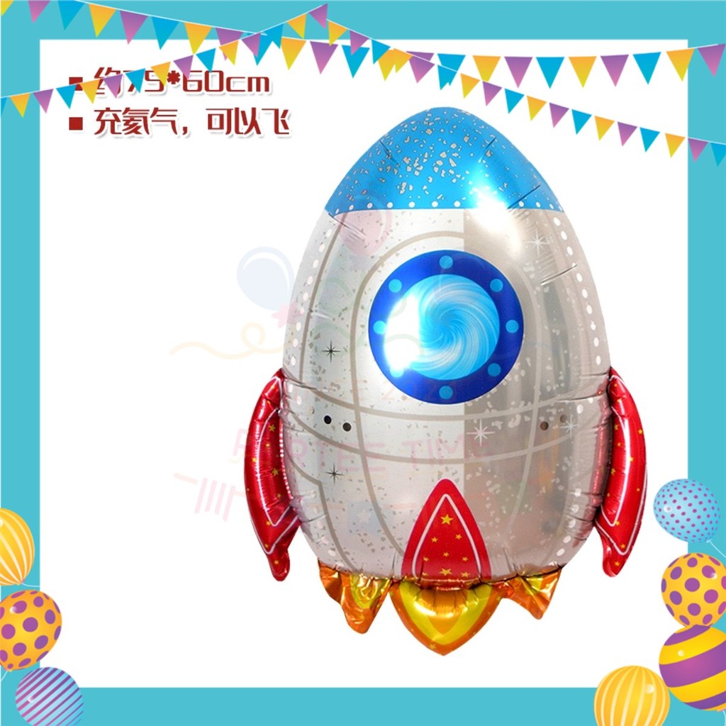 ParteeTime Astronaut Birthday Theme Decorations Kids Birthday Balloon Banner Hang Swirl Backdrop Tablecloth Cake Topper