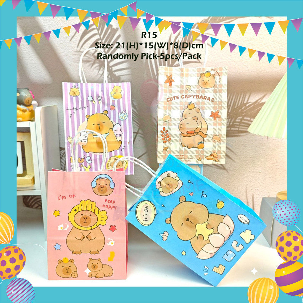 ParteeTime Kids Capybara Theme Decoration Birthday Party Supplies Banners Backdrop Sambutan Hari JadiĀ Hiasan Kanak-Kanak