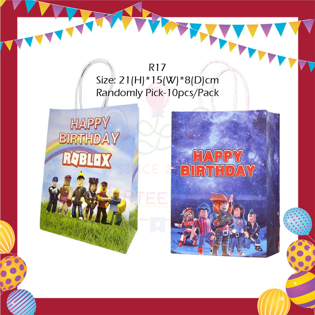 ParteeTime Kids Birthday Party Celebration Decoration Set Roblox Red 4 in 1 Hiasan Majlis Sambutan Hari Jadi Kanak-Kanak