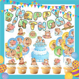 ParteeTime Kids Capybara Theme Decoration Birthday Party Supplies Banners Backdrop Sambutan Hari JadiĀ Hiasan Kanak-Kanak