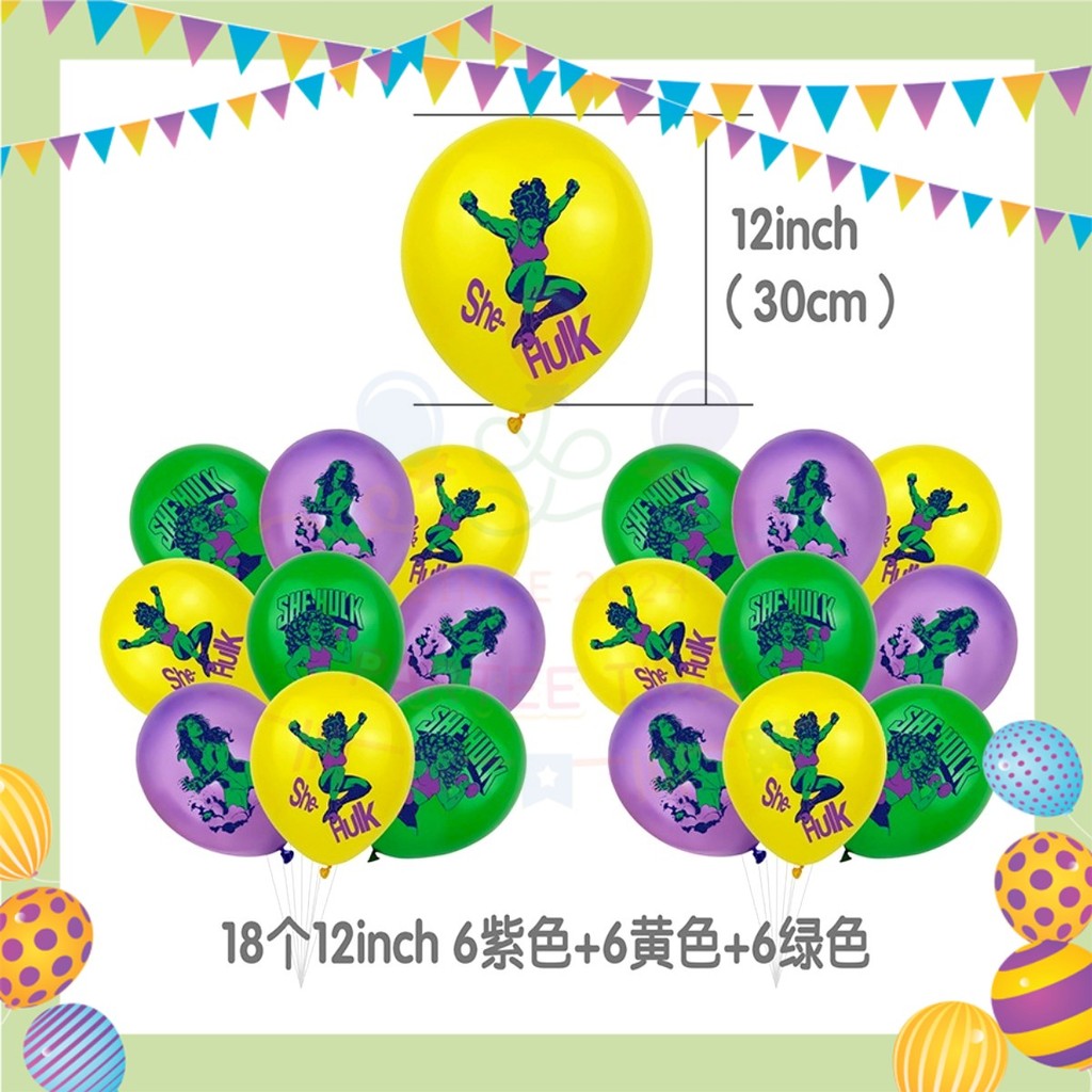 ParteeTime Kids Birthday Party Celebration Decoration Set Hulk Women 4 in 1 Majlis Sambutan Hiasan Hari Jadi Kanak-Kanak