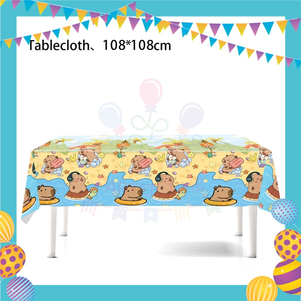ParteeTime Kids Capybara Theme Decoration Birthday Party Supplies Banners Backdrop Sambutan Hari JadiĀ Hiasan Kanak-Kanak