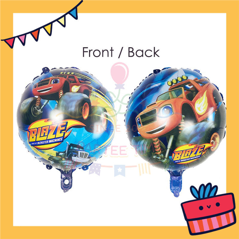 ParteeTime Kids Spd Blaze Baby Shark Themed Foil Balloon Birthday Party Decoration Tema Foil Belon Hari Jadi Hiasan